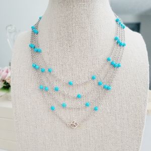 David Yurman TURQUOISE sterling silver long necklace